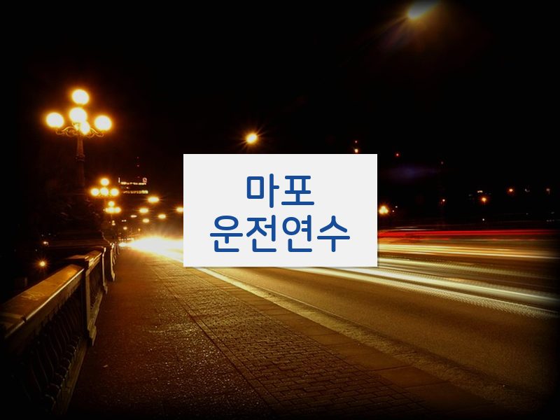 마포운전연수 후기
