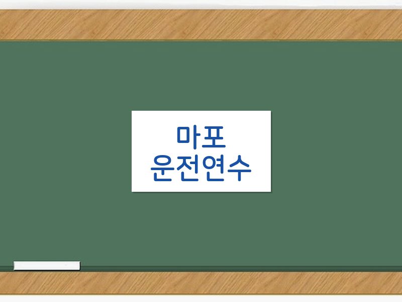 마포운전연수 후기