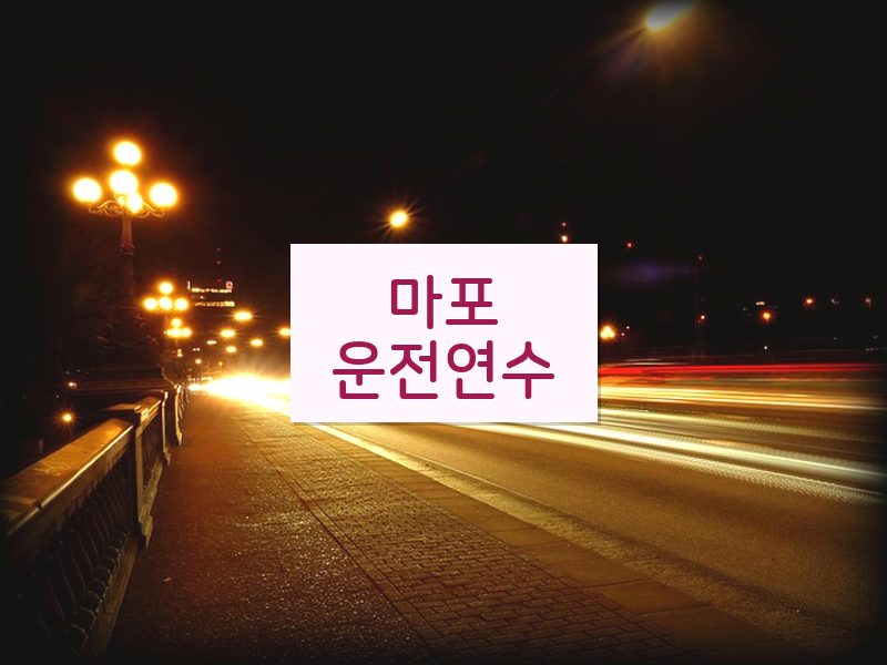 마포운전연수 후기