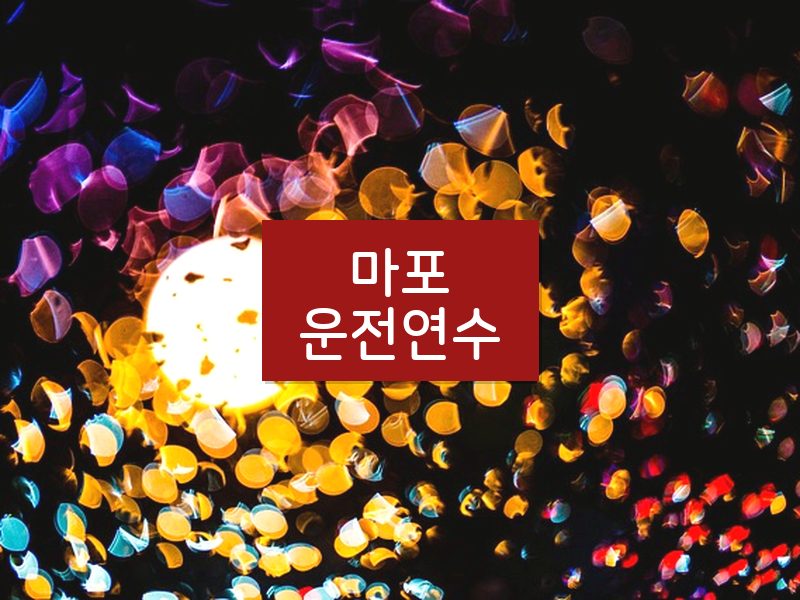 마포운전연수 후기