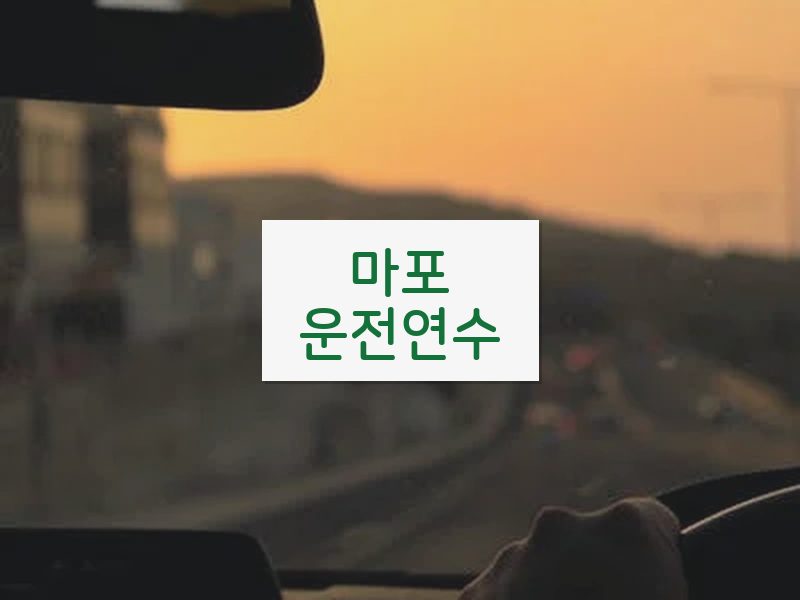 마포운전연수 후기