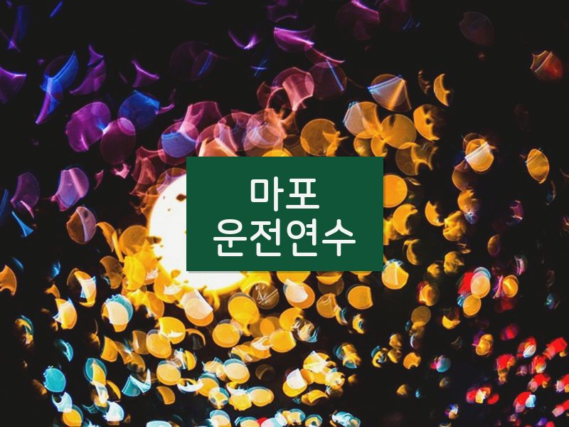 마포운전연수 후기