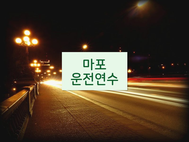 마포운전연수 후기