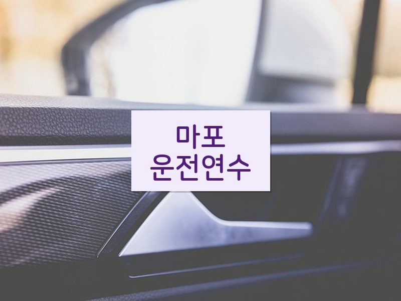 마포운전연수 후기