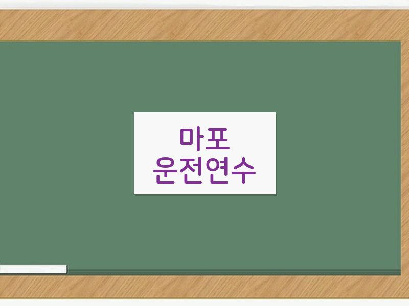 마포운전연수 후기