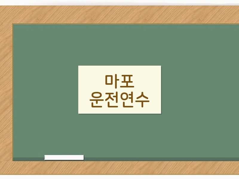 마포운전연수 후기