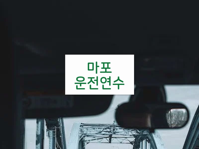 마포운전연수 후기