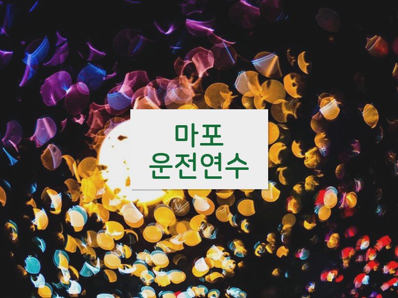 마포운전연수 후기